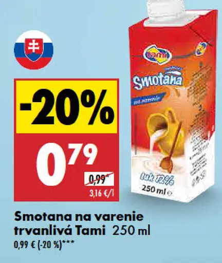 Smotana na varenie trvanlivá Tami
