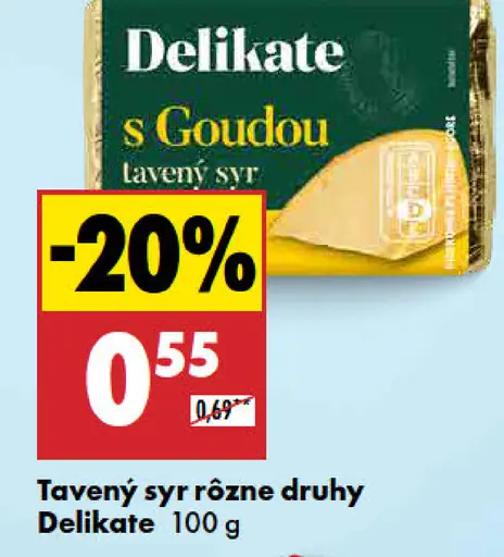 Delikate tavený syr