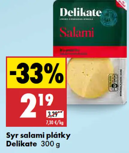 Delikate Syr salami plátky