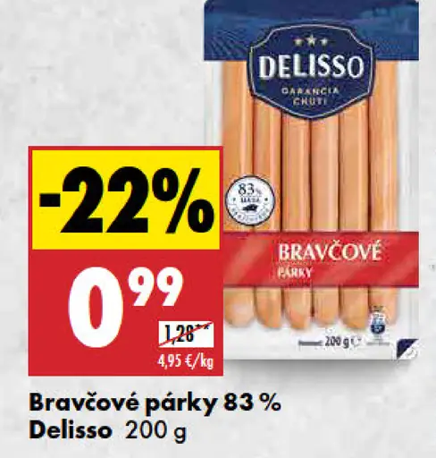 Delisso Bravčové párky 83 %