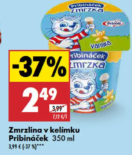Pribináček Zmrzlina v kelímku