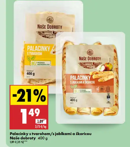 Naše dobroty Palacinky s jablkami/syrom