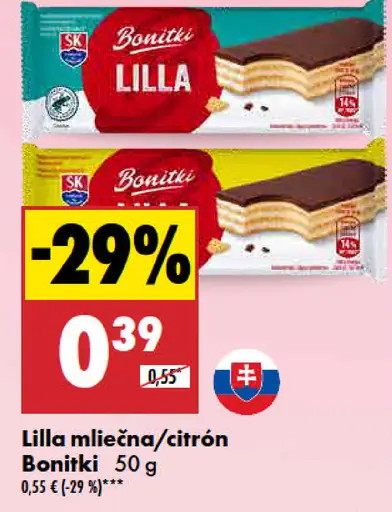 Bonitki Lilla mliečna/citrón