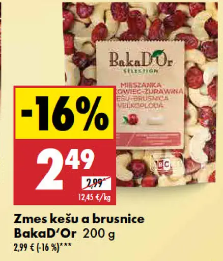 BakaD'Or Zmes kešu a brusnice