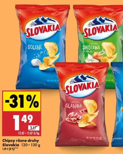 Slovakia Chipsy rôzne druhy
