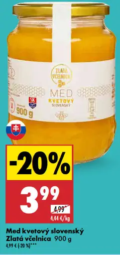 Zlatá včelnica Med kvetový slovenský