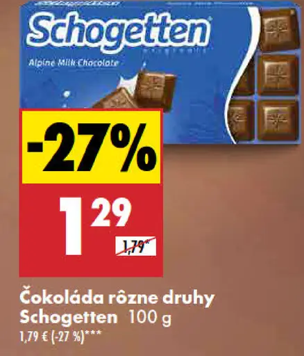 Schogetten čokoláda rôzne druhy