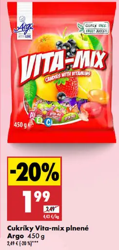 Argo Cukríky Vita-mix plnené