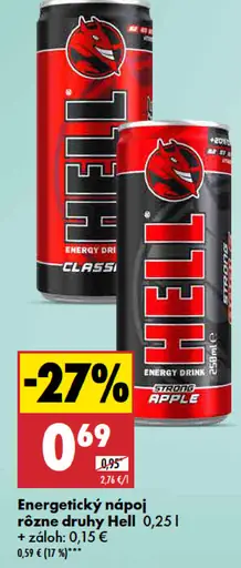 Energetický nápoj Hell
