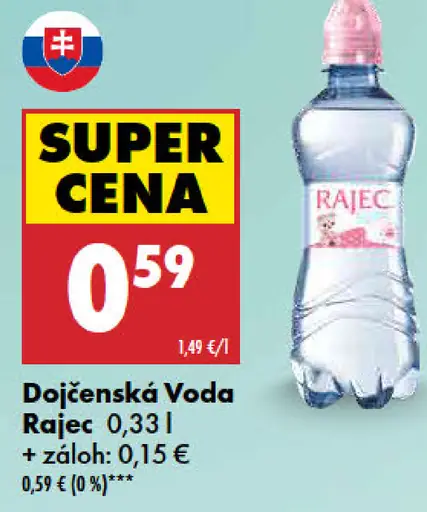 Rajec dojčenská voda