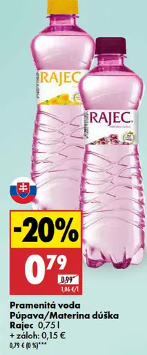 Rajec pramenitá voda dúška/púpava