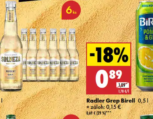 Radler Grep Birell plechovka