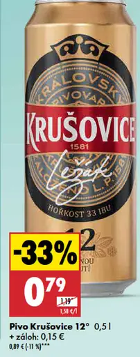 Krušovice Pivo plechovka