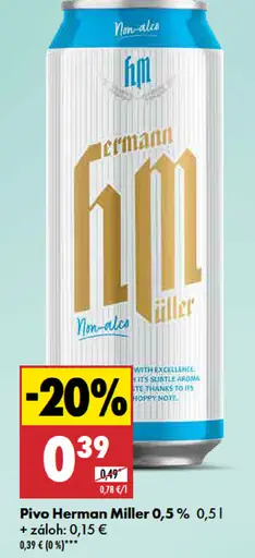Herman Miller nealko pivo plechovka