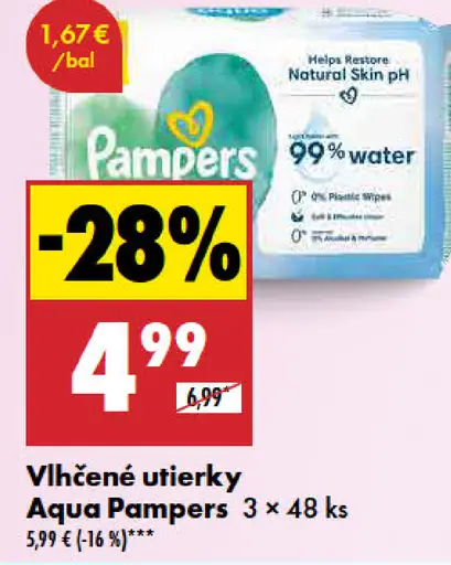 Pampers vlhčené utierky Aqua