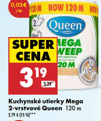 Queen Kuchynské utierky 2-vrstvové Mega