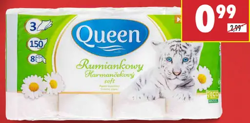Queen Toaletný papier 3-vrstvový harmančekový