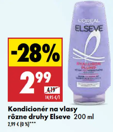 Kondicionér na vlasy rôzne druhy Elseve