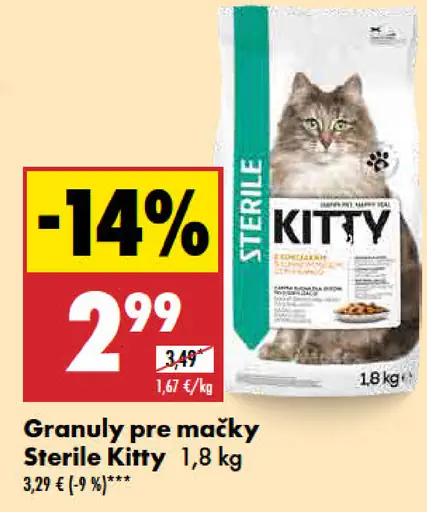 Kitty Granuly pre mačky Sterile