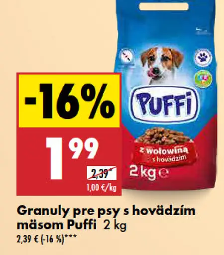 Puffi Granuly pre psy s hovädzím mäsom