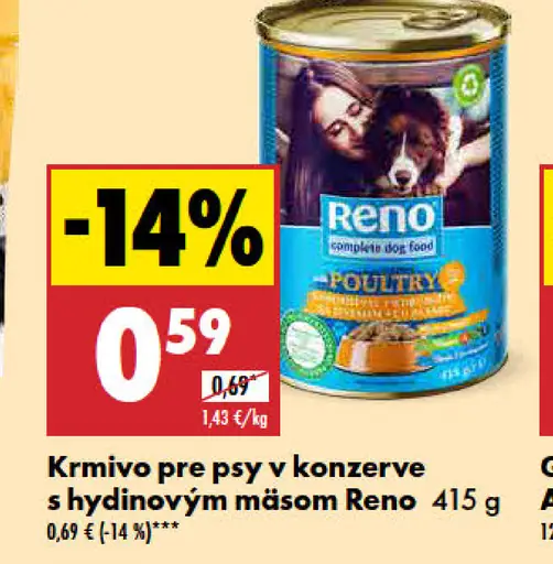 Reno Krmivo pre psy v konzerve s hydinovým mäsom