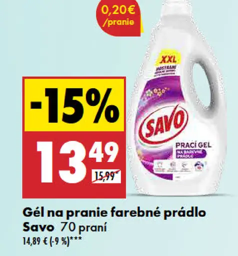 Savo Gél na pranie na farebné oblečenie 48 praní