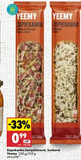 Yeemy zapekanka šampiňónová, šunková