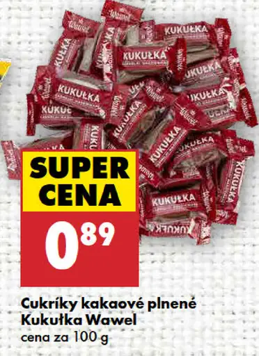 Wawel Cukríky kakaové plnené Kukutka