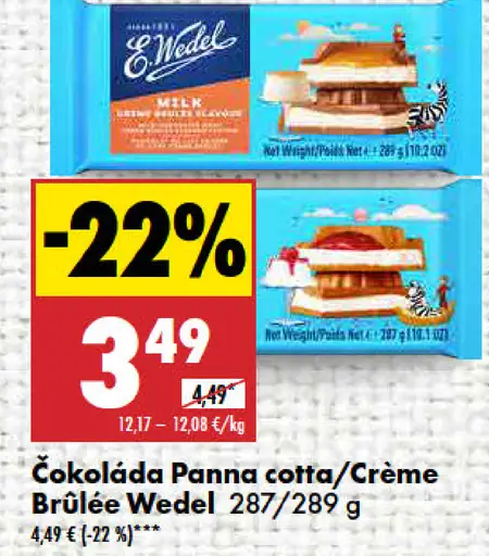 Wedel Čokoláda Panna cotta/Crème Brûlée