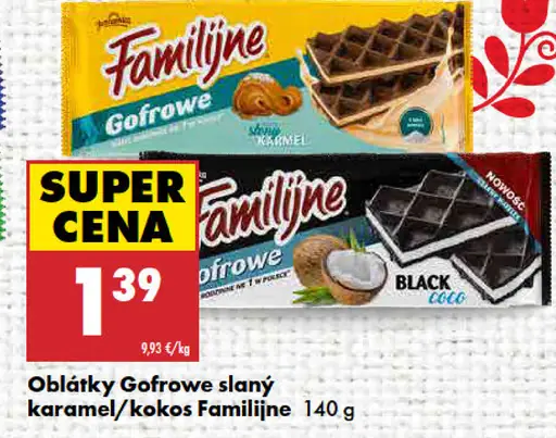 Familijne Oblátky Gofrowe slaný karamel/kokos