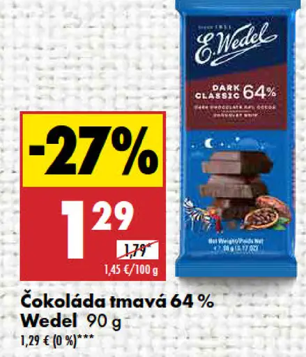 Wedel Čokoláda tmavá 64 %
