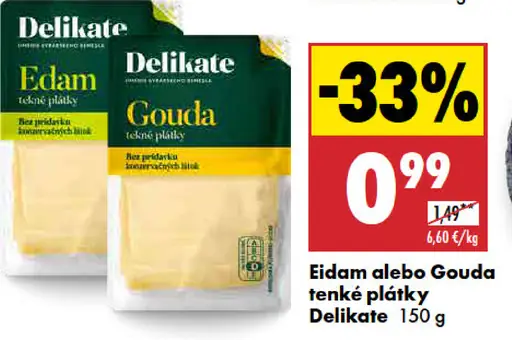 Eidam alebo Gouda Delikate