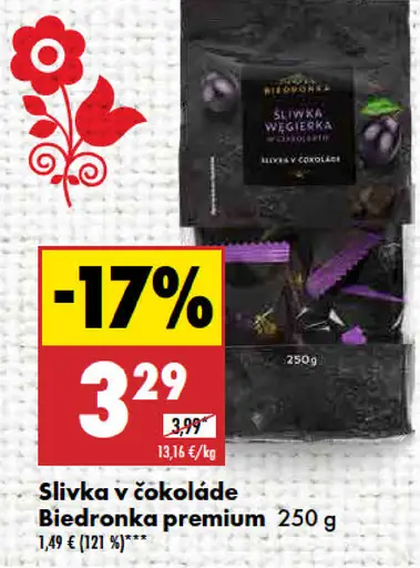 Biedronka Slivka v čokoláde