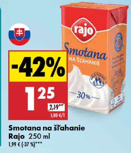 Rajo smotana na šľahanie