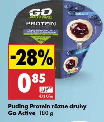 Go Active Puding Protein rôzne druhy