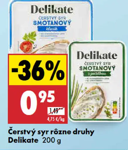 Delikate Čerstvý syr nadýchaný