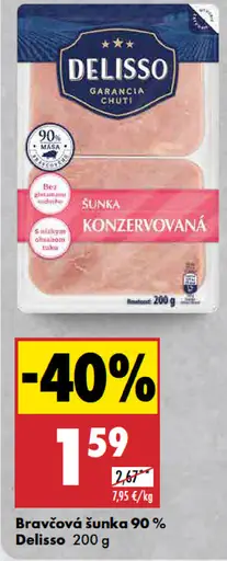 Delisso Bravčová šunka 90 %