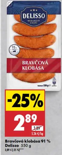 Delisso Bravčová klobása