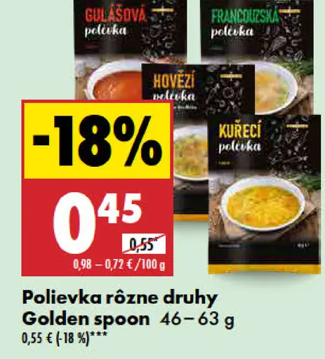 Golden spoon Polievka rôzne druhy