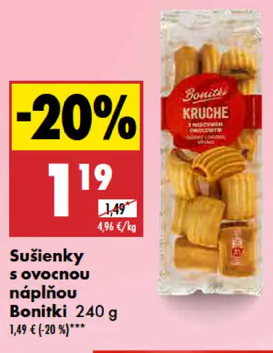 Bonitki sušienky s ovocnou náplňou