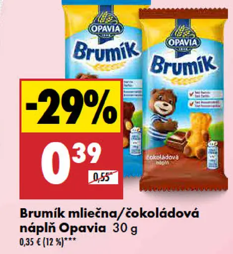Opavia Brumik mliečna náplň