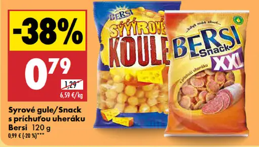 Syrové gule/Snack s príchuťou uheráku