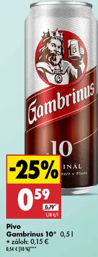 Gambrinus 10° plechovka