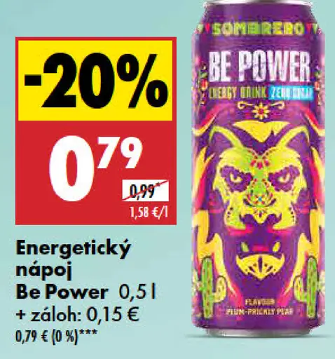Be Power Energetický nápoj plechovka