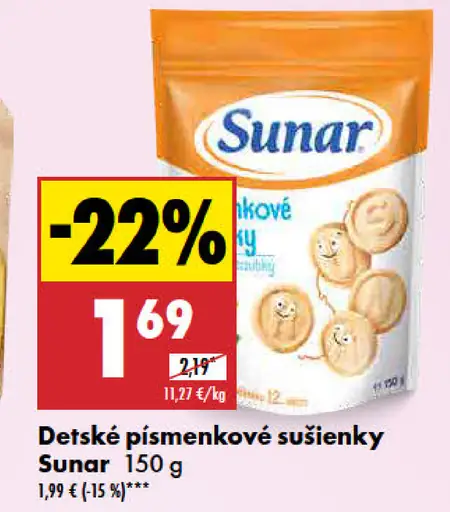 Sunar detské písmenkové sušienky