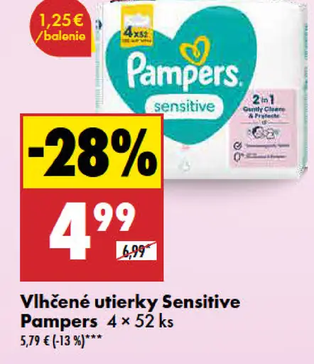 Pampers sensitive vlhčené utierky