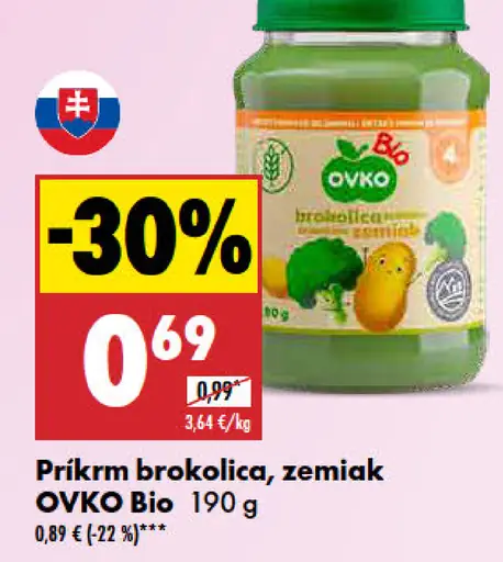 OVKO Bio príkrm brokolica, zemiak