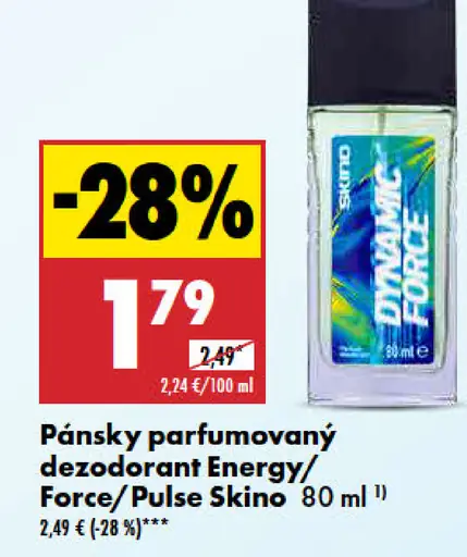 Skino Pánsky parfumovaný dezodorant Energy/Force/Pulse