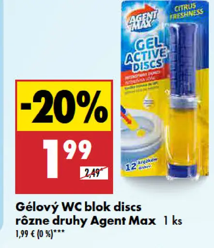 Agent Max Gélový WC blok discs rôzne druhy