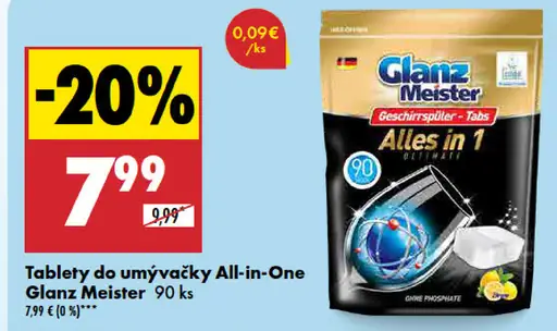 Glanz Meister Tablety do umývačky All-in-One